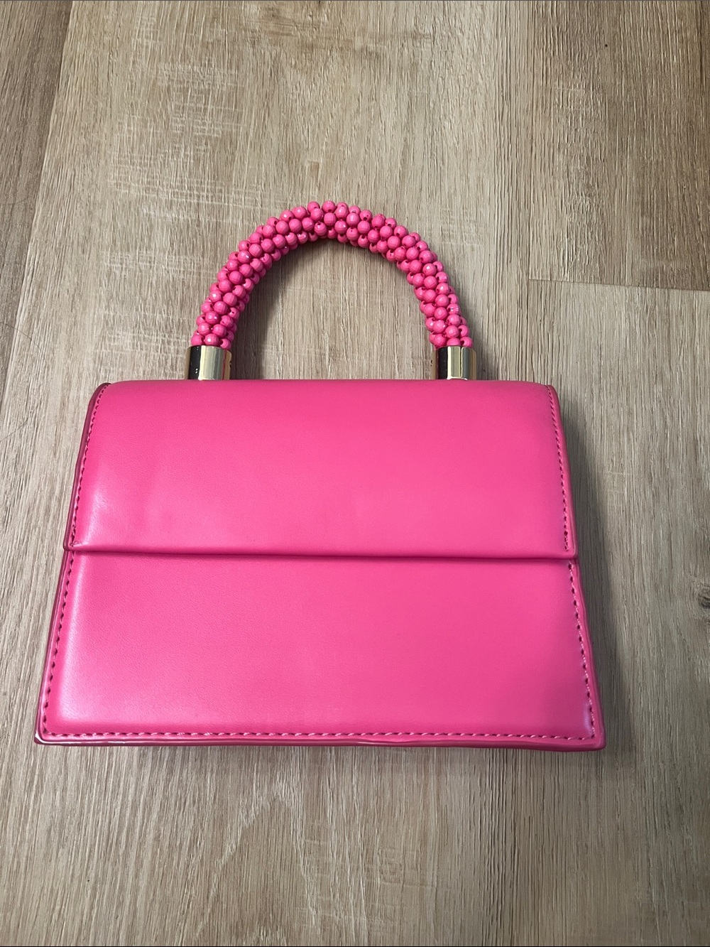 Zara Pink Beaded Handle Purse